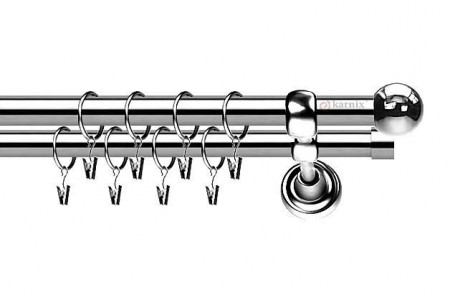 Karnizai Colosseo KULKA Ǿ19/19  INOX (nerūdijančio plieno spalva)